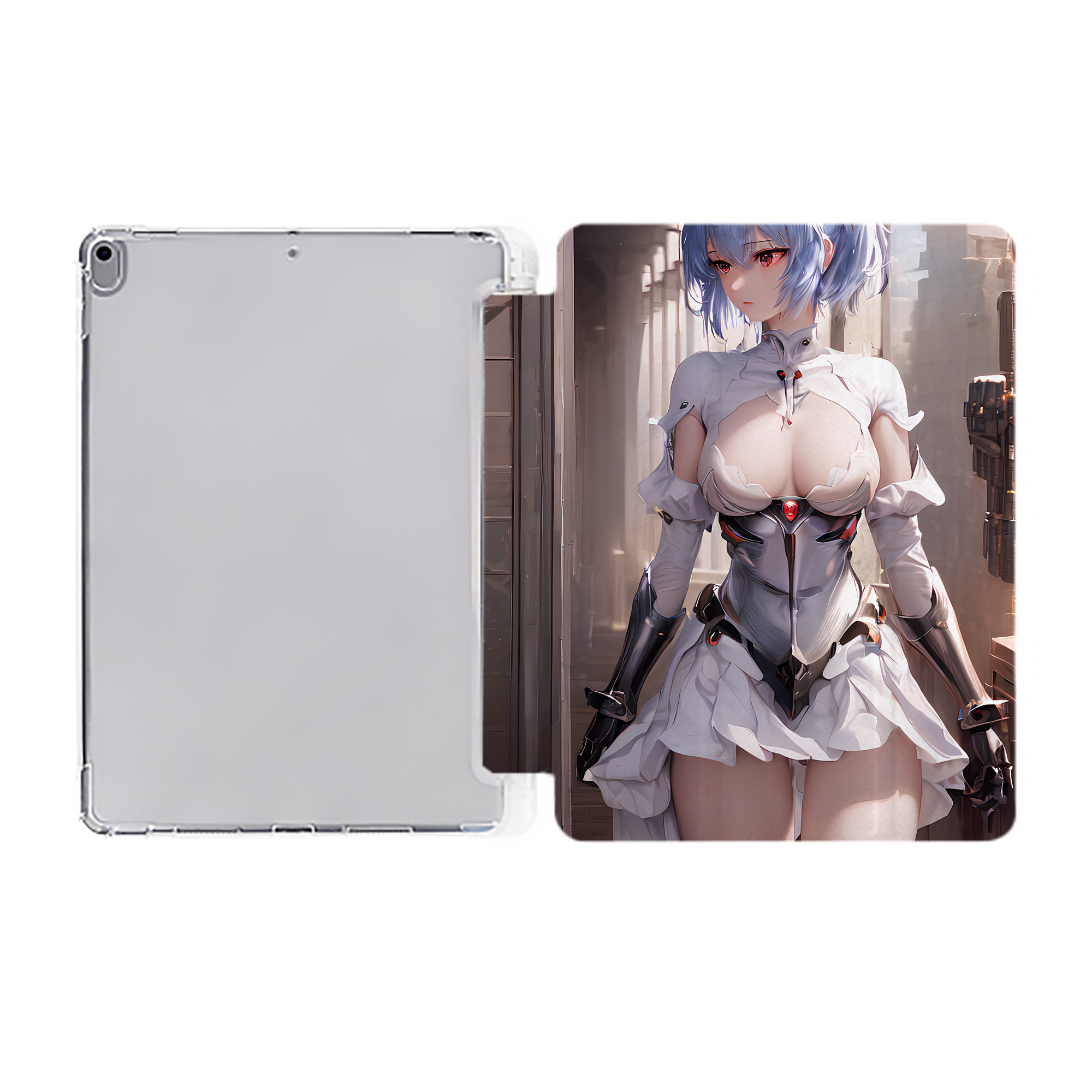 （画像用） EVA 新世紀エヴァンゲリオン IPad ケース ペン収納付き 三つ折りスタンド PUレザー×シリコン 対応機種9.5/10.5/10.9インチ